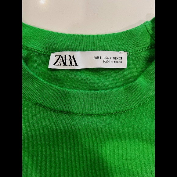 Like new Zara light knit sweater, apple green - Picture 3 of 4